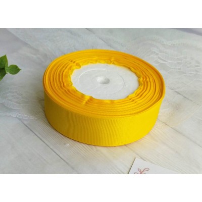 Лента репсовая 25 мм, цвет жёлтый №132